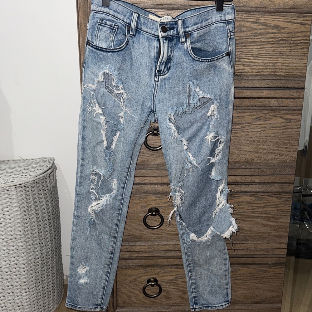 Brandy Melville Super distressed Blue Jeans